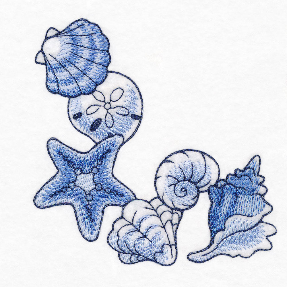 Delft Blue Seaside Corner - Seashells