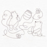 Pooh Bear Honey and Bees Sketch (Edge-to-Edge Quilting)