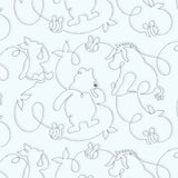Pooh Bear with Friends Sketch (Edge-to-Edge Quilting)
