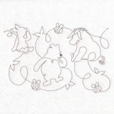 Pooh Bear with Friends Sketch (Edge-to-Edge Quilting)