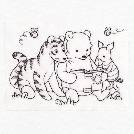 Pooh Bear Reading Sketch