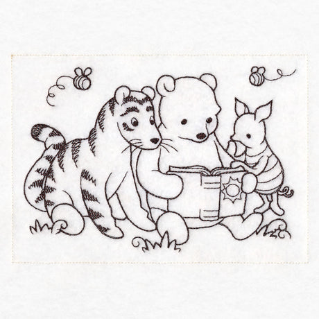 Pooh Bear Reading Sketch