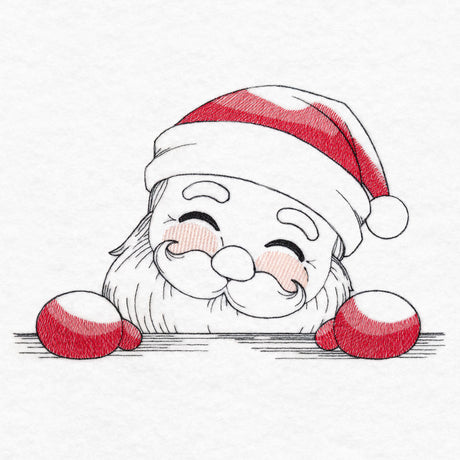 Peeking Santa Sketch