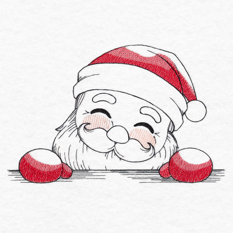 Peeking Santa Sketch