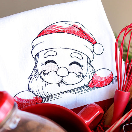 Peeking Santa Sketch