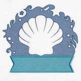 Seashell Beach Towel Name Tag (Embossed)