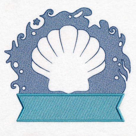 Seashell Beach Towel Name Tag (Embossed)