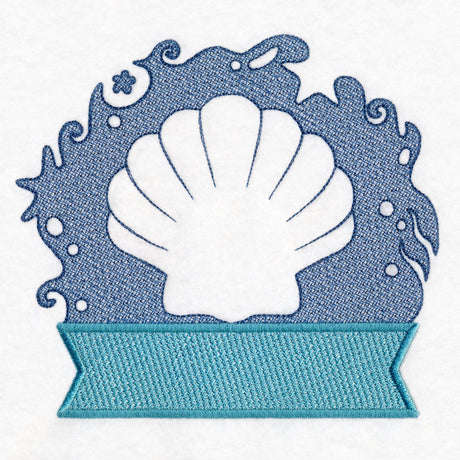 Seashell Beach Towel Name Tag (Embossed)