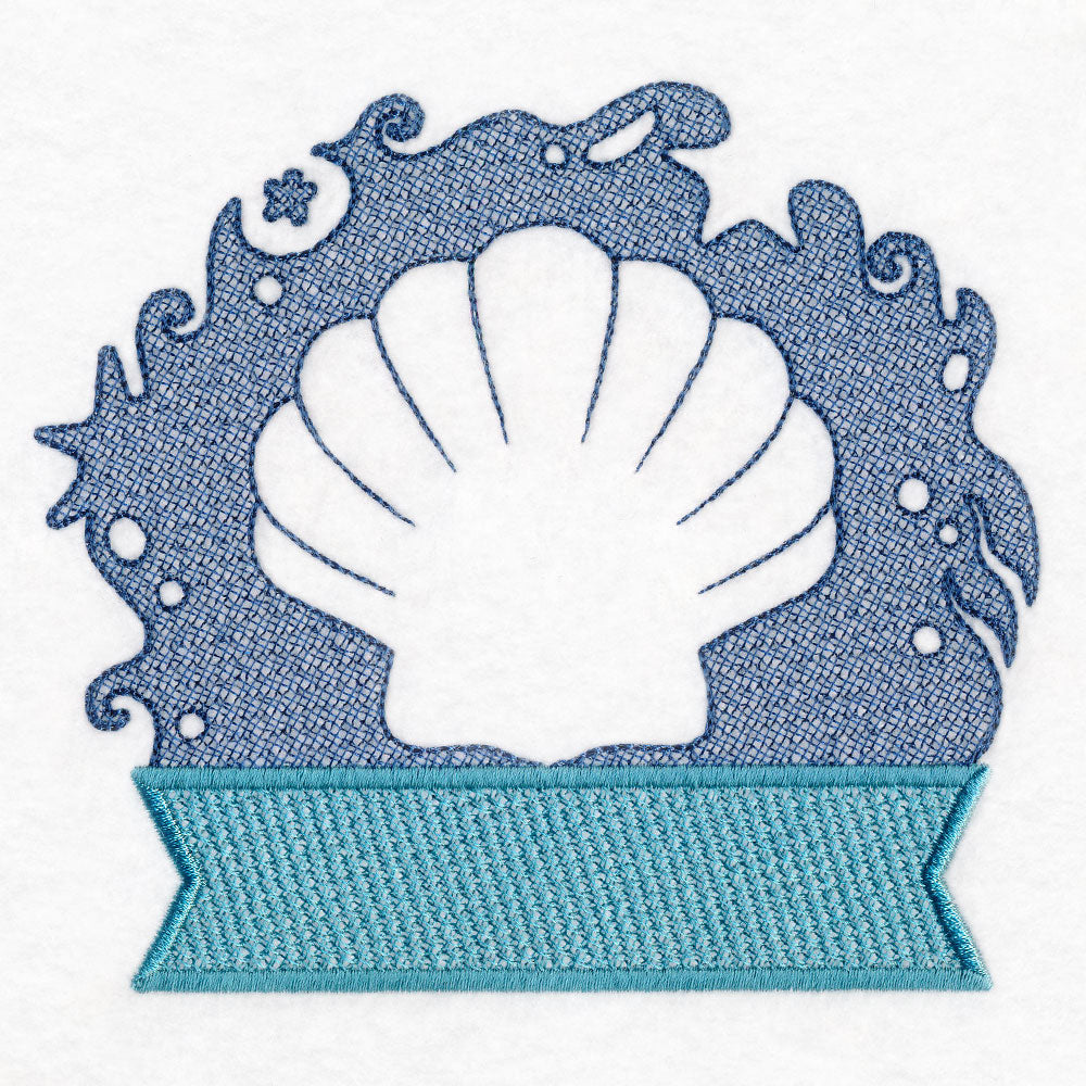 Seashell Beach Towel Name Tag (Embossed)