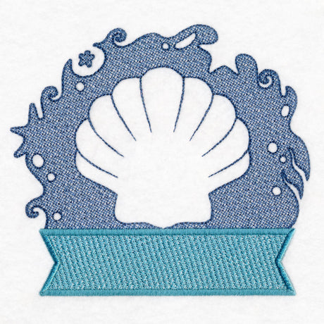 Seashell Beach Towel Name Tag (Embossed)