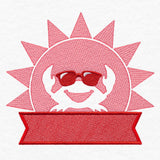 Crab Beach Towel Name Tag (Embossed)