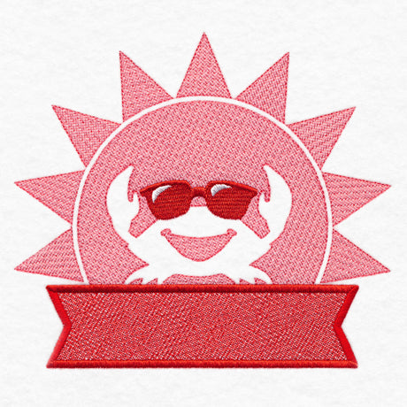 Crab Beach Towel Name Tag (Embossed)