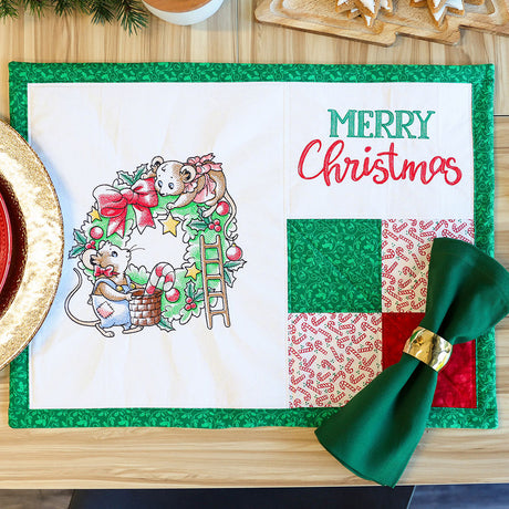 Storybook Christmas Wreath Mice