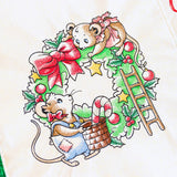Storybook Christmas Wreath Mice