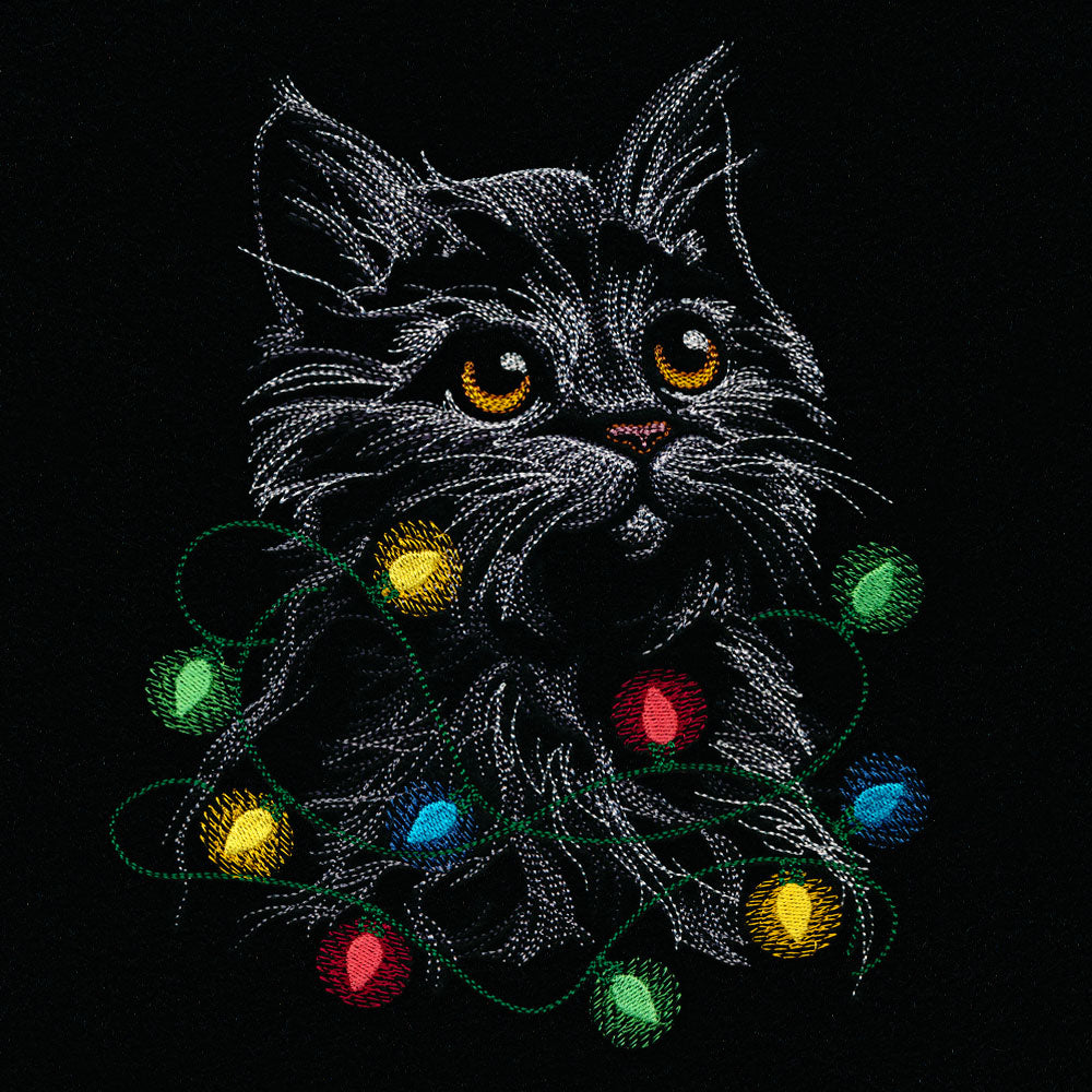 Majestic Christmas Lights Kitten