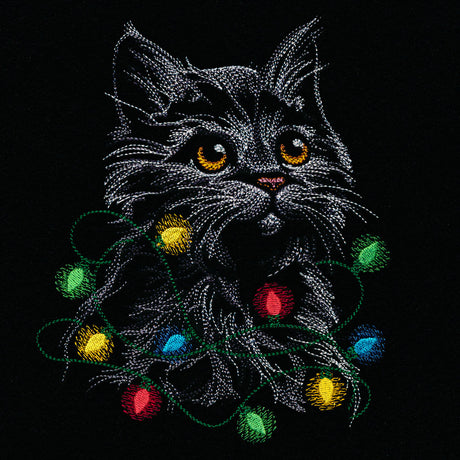 Majestic Christmas Lights Kitten