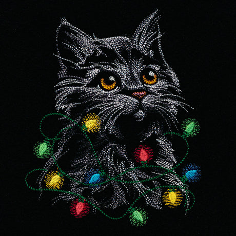 Majestic Christmas Lights Kitten
