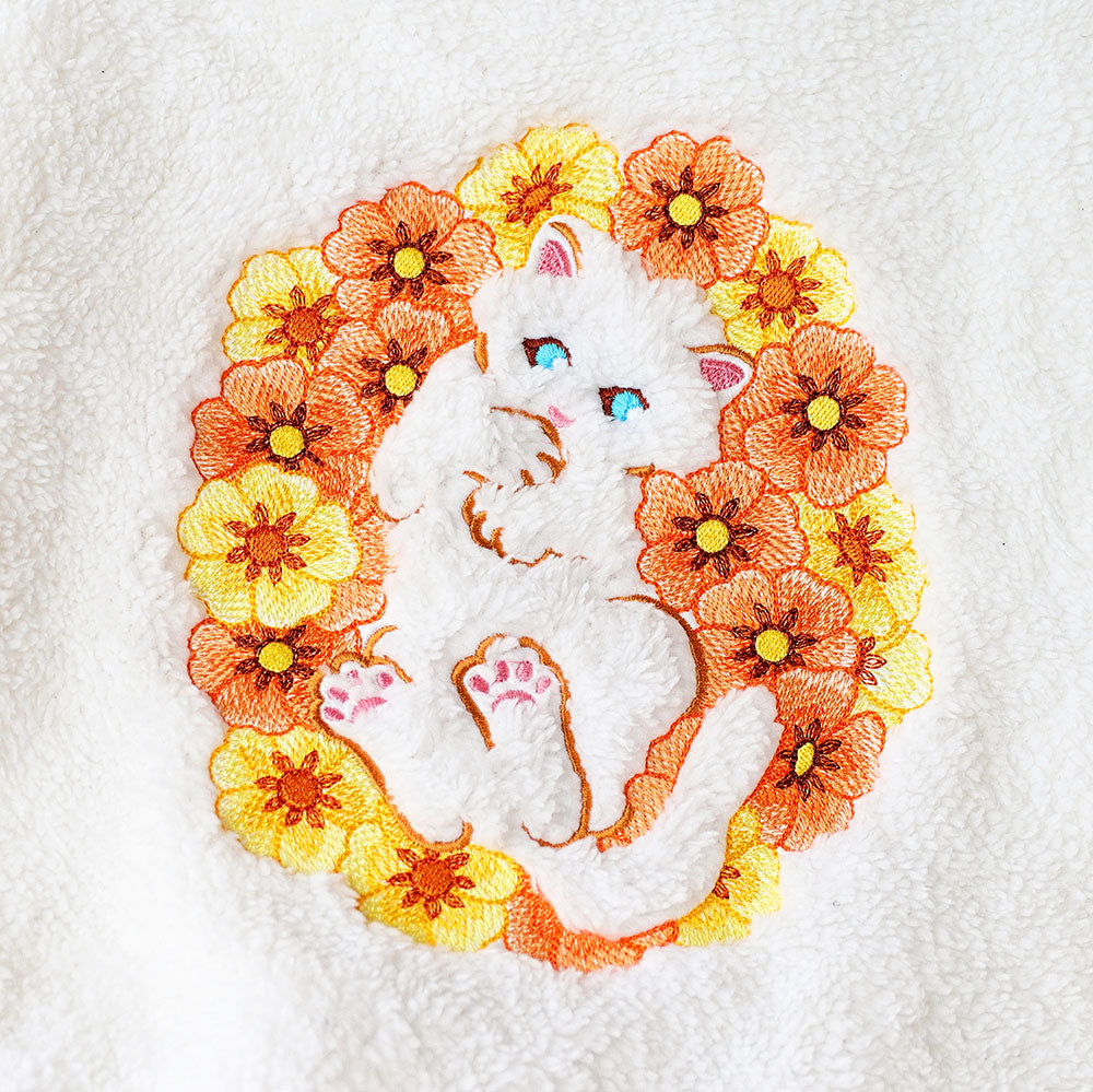 Fall Floral Kitty (Embossed)