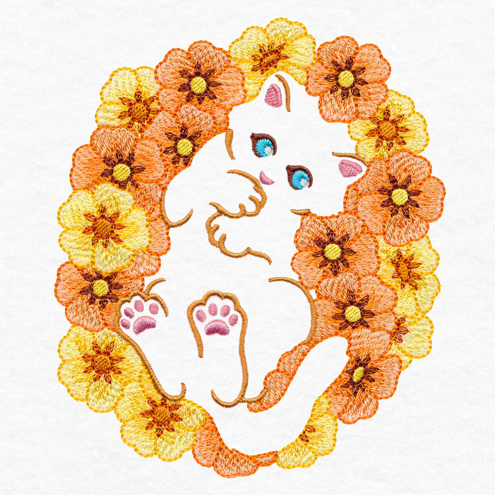 Fall Floral Kitty (Embossed)