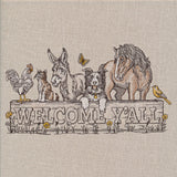 Welcome Y'all Farm Animals Sign