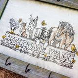 Welcome Y'all Farm Animals Sign
