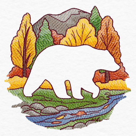 Autumn Bear Silhouette (Embossed)