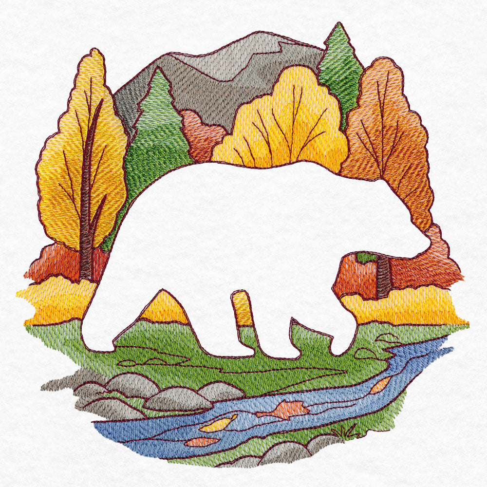 Autumn Bear Silhouette (Embossed)