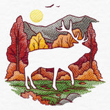 Autumn Elk Silhouette (Embossed)