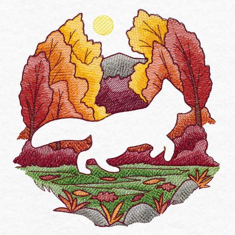 Autumn Fox Silhouette (Embossed)