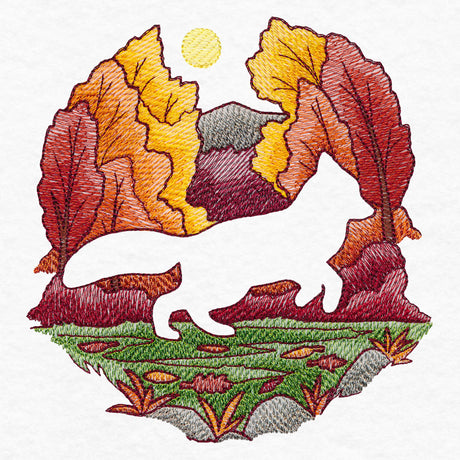 Autumn Fox Silhouette (Embossed)