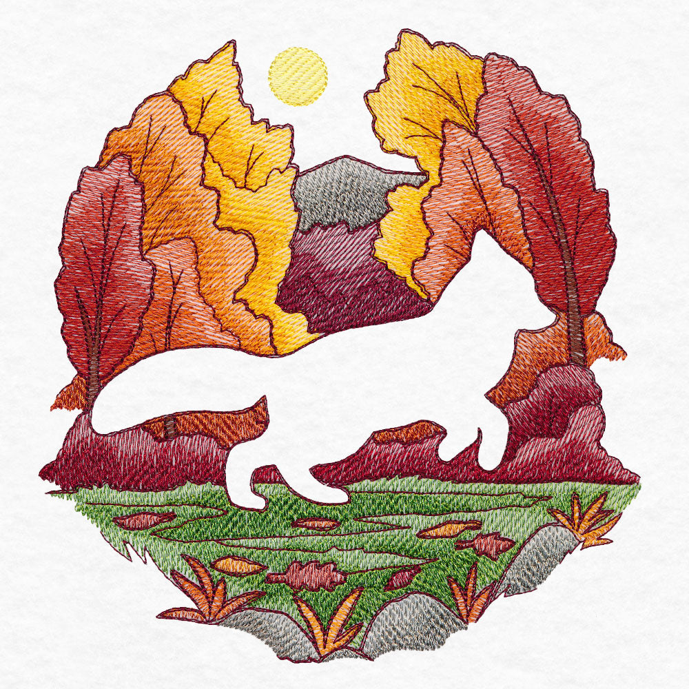 Autumn Fox Silhouette (Embossed)