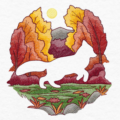Autumn Fox Silhouette (Embossed)