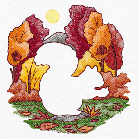 Autumn Squirrel Silhouette (Embossed)