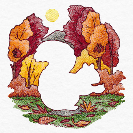 Autumn Squirrel Silhouette (Embossed)