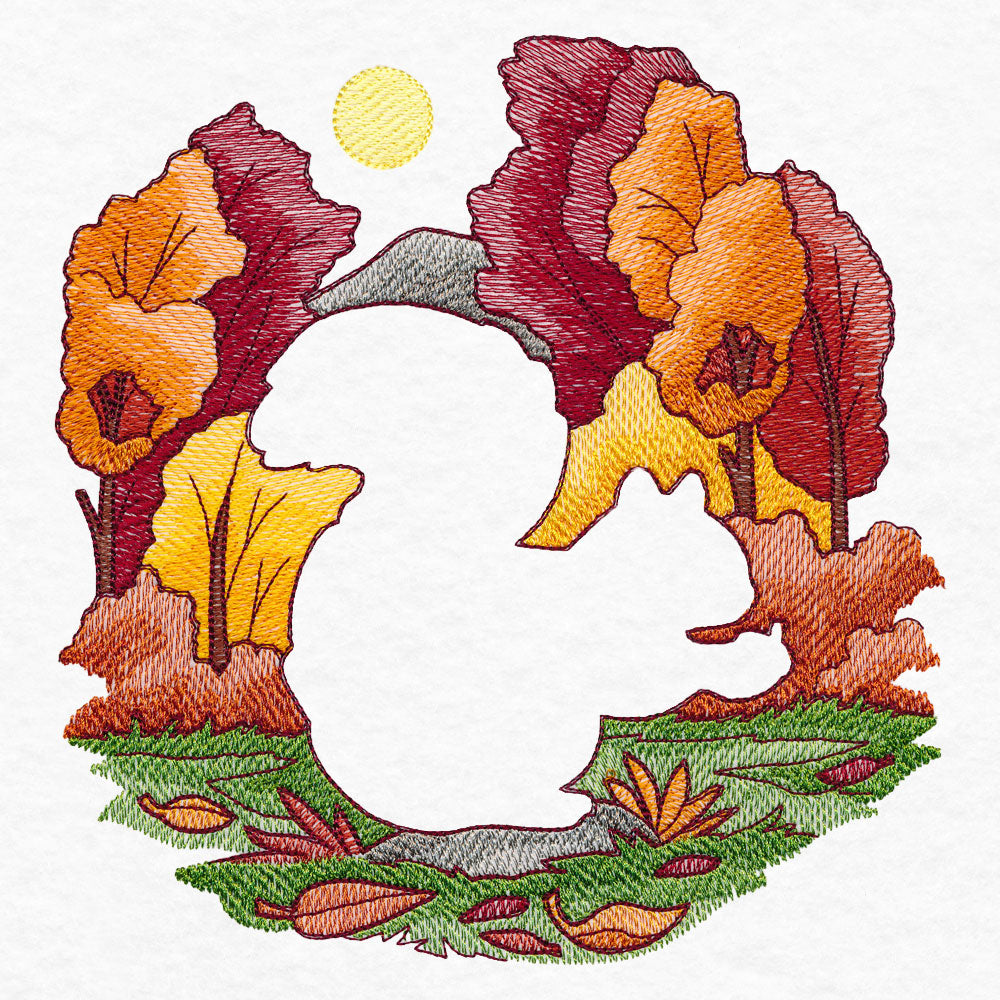 Autumn Squirrel Silhouette (Embossed)