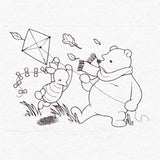 Pooh Bear and Friends in Fall - Flying Kite