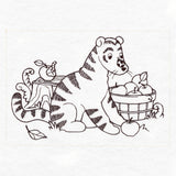 Pooh Bear and Friends in Fall - Apple Basket
