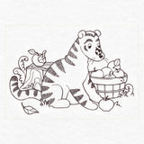 Pooh Bear and Friends in Fall - Apple Basket