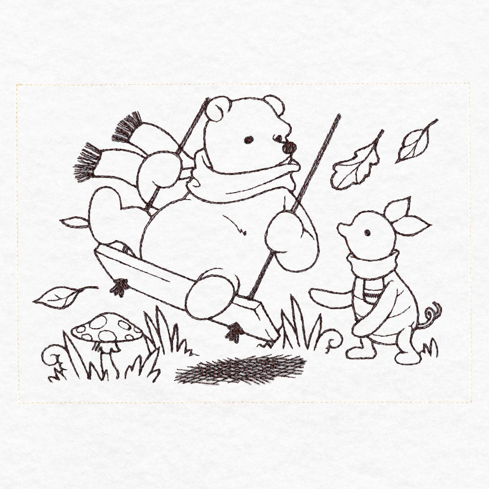 Pooh Bear and Friends in Fall - Swing