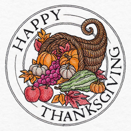 Happy Thanksgiving Cornucopia Stamp