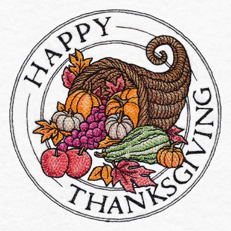 Happy Thanksgiving Cornucopia Stamp