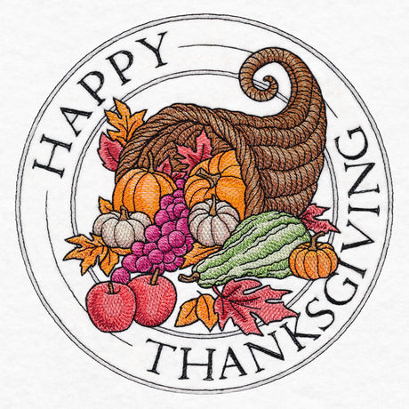 Happy Thanksgiving Cornucopia Stamp