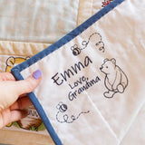 Pooh Bear and Friends Quilt Label