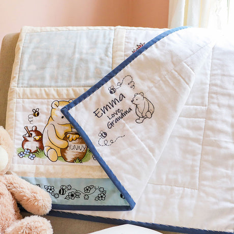 Pooh Bear and Friends Quilt Label