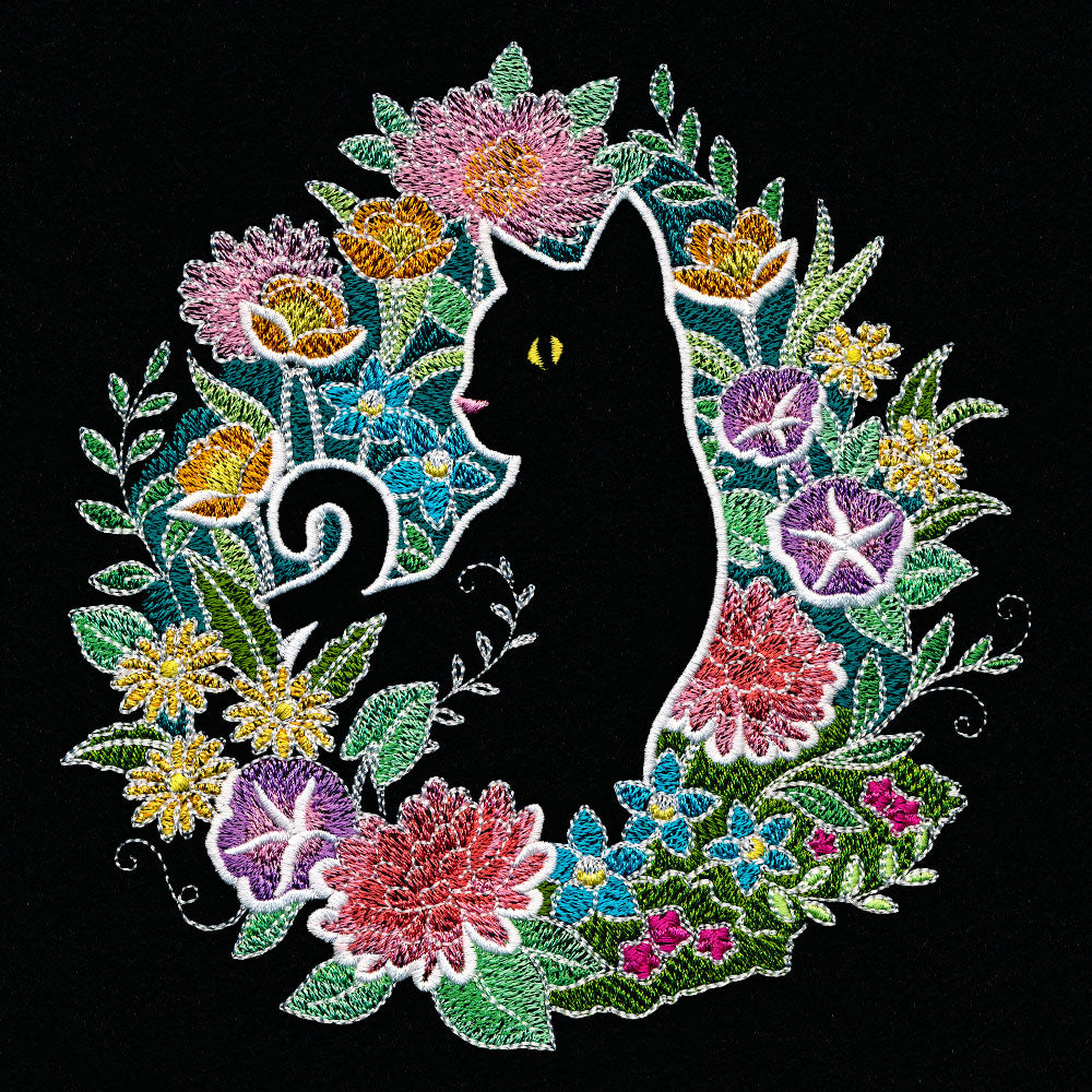 Bold Blooms Kitty (Embossed)
