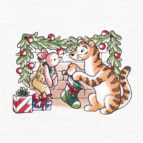 Pooh Bear and Friends at Christmas - Stockings