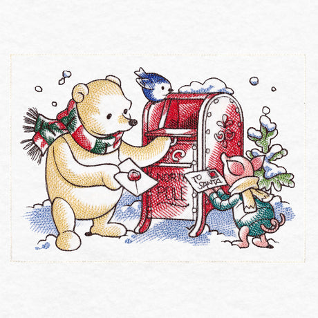 Pooh Bear and Friends at Christmas - Mailbox