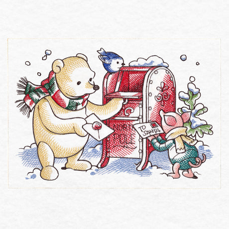 Pooh Bear and Friends at Christmas - Mailbox
