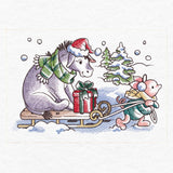 Pooh Bear and Friends at Christmas - Sled