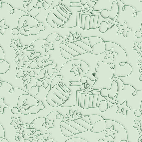 Pooh Bear and Friends at Christmas - Holiday Magic (Edge-to-Edge Quilting)